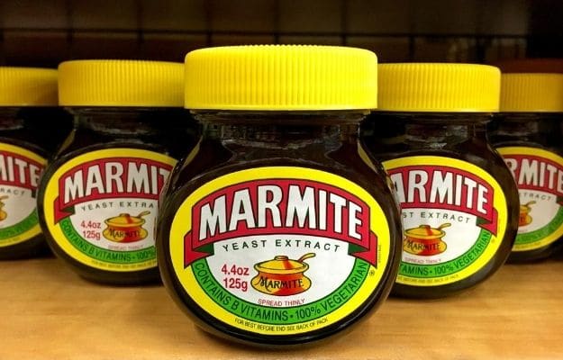 5 jars of marmite with the branding packaging | What is Marmite? | Have You Heard of Marmite? Find Out About This British Staple